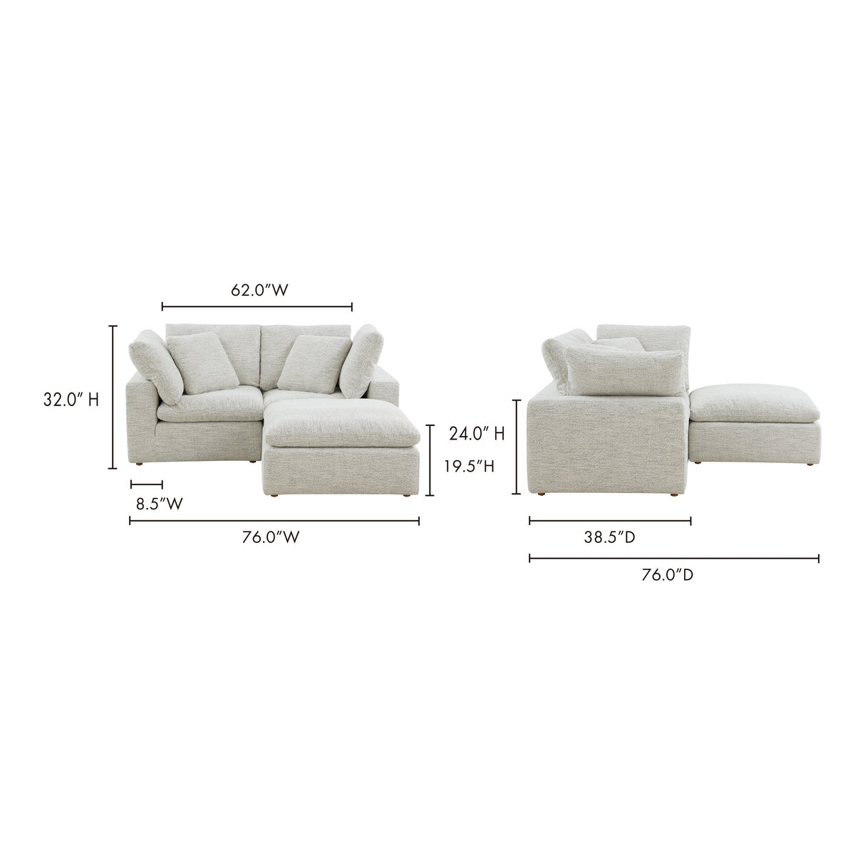 Terra Coastside Sand Condo Nook Modular Sectional by Moe's Home at Eve Furniture