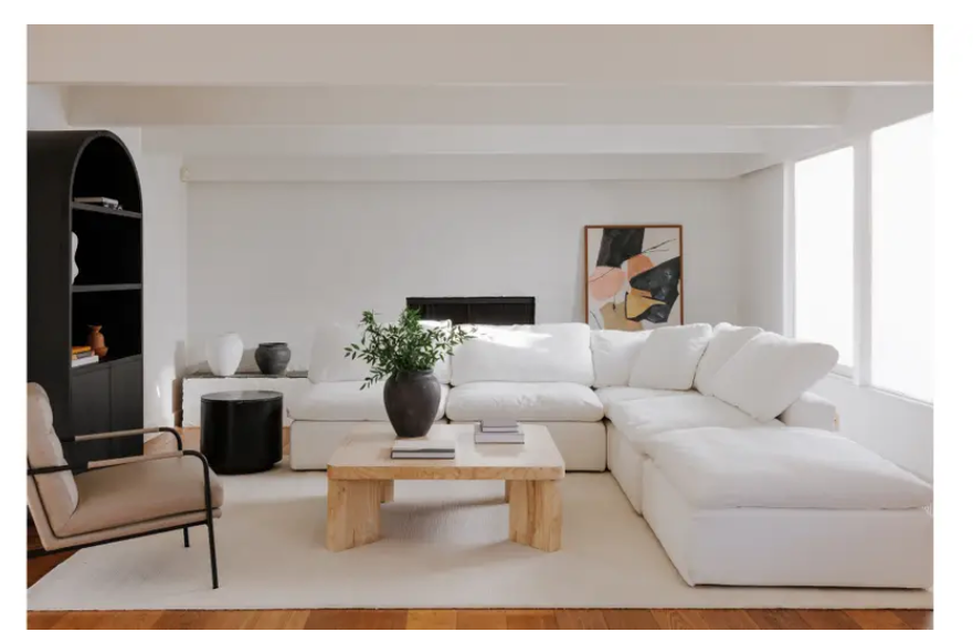 Terra Condo Corner Chair Cream White by Moe's Home at Eve Furniture