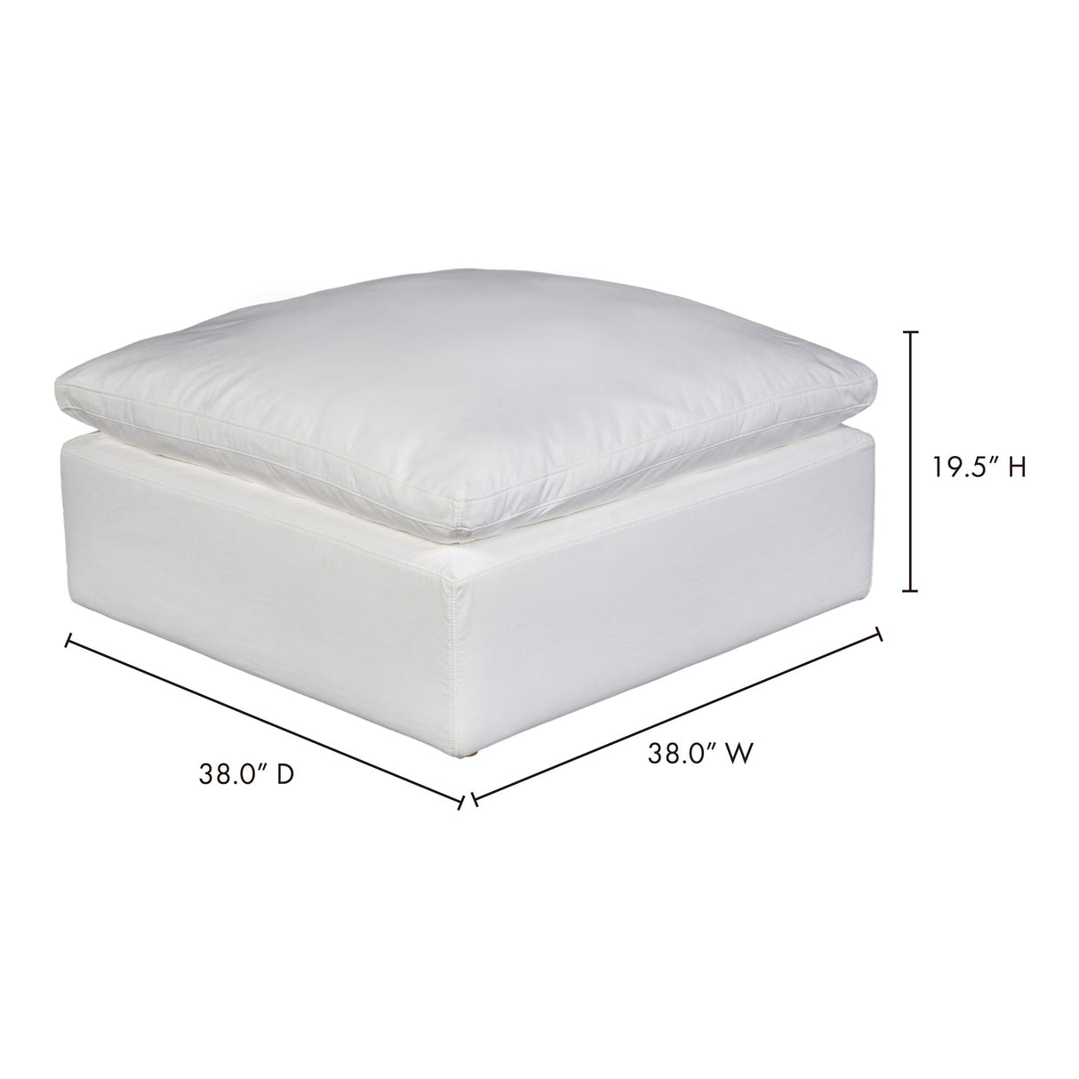 Terra Cream White Condo Ottoman by Moe's Home at Eve Furniture