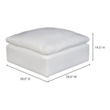Terra Cream White Condo Ottoman by Moe's Home at Eve Furniture