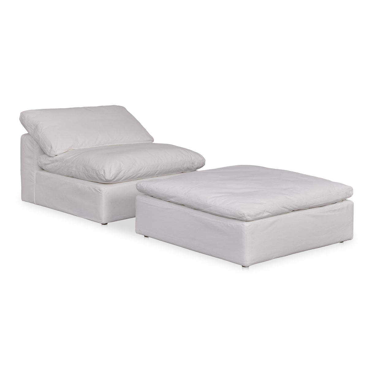 Terra Cream White Condo Ottoman by Moe's Home at Eve Furniture