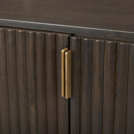 Terra Dark Brown Wood Fluted Sideboard by Mercana at Eve Furniture