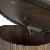 Terra Dark Brown Wood Oval Fluted Coffee Table by Mercana at Eve Furniture