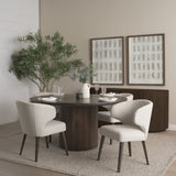 Terra Dark Brown Wood Round Fluted Dining Table by Mercana at Eve Furniture