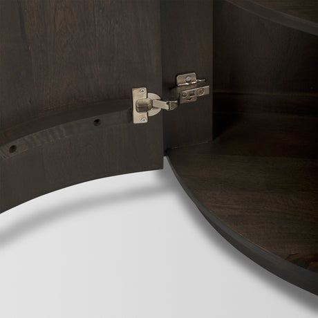 Terra Fluted Dark Brown 2-Door Accent Cabinet by Mercana at Eve Furniture
