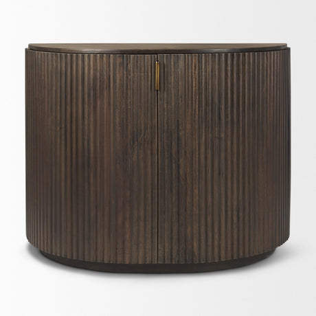 Terra Fluted Dark Brown 2-Door Accent Cabinet by Mercana at Eve Furniture
