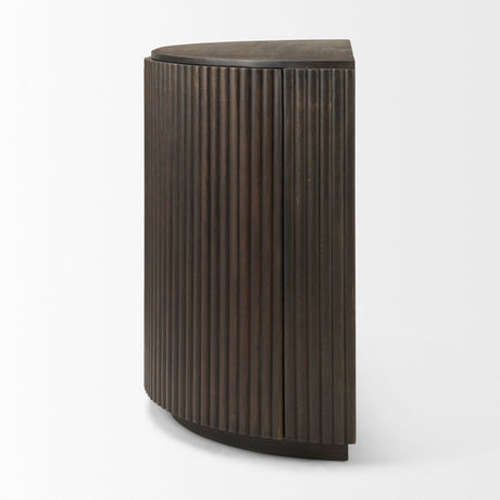 Terra Fluted Dark Brown 2-Door Accent Cabinet by Mercana at Eve Furniture