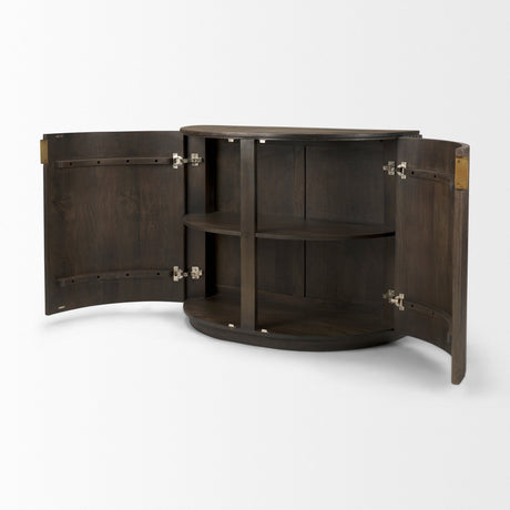 Terra Fluted Dark Brown 2-Door Accent Cabinet by Mercana at Eve Furniture