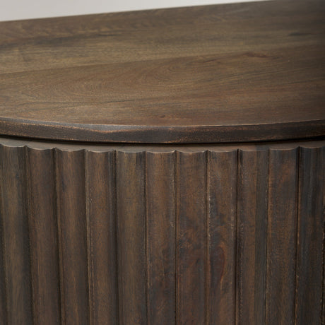 Terra Fluted Dark Brown 2-Door Accent Cabinet by Mercana at Eve Furniture