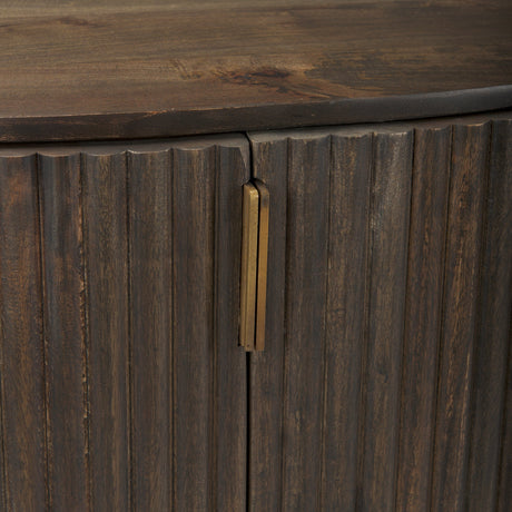 Terra Fluted Dark Brown 2-Door Accent Cabinet by Mercana at Eve Furniture