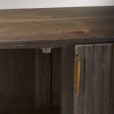 Terra Fluted Dark Brown 2-Door Accent Cabinet by Mercana at Eve Furniture