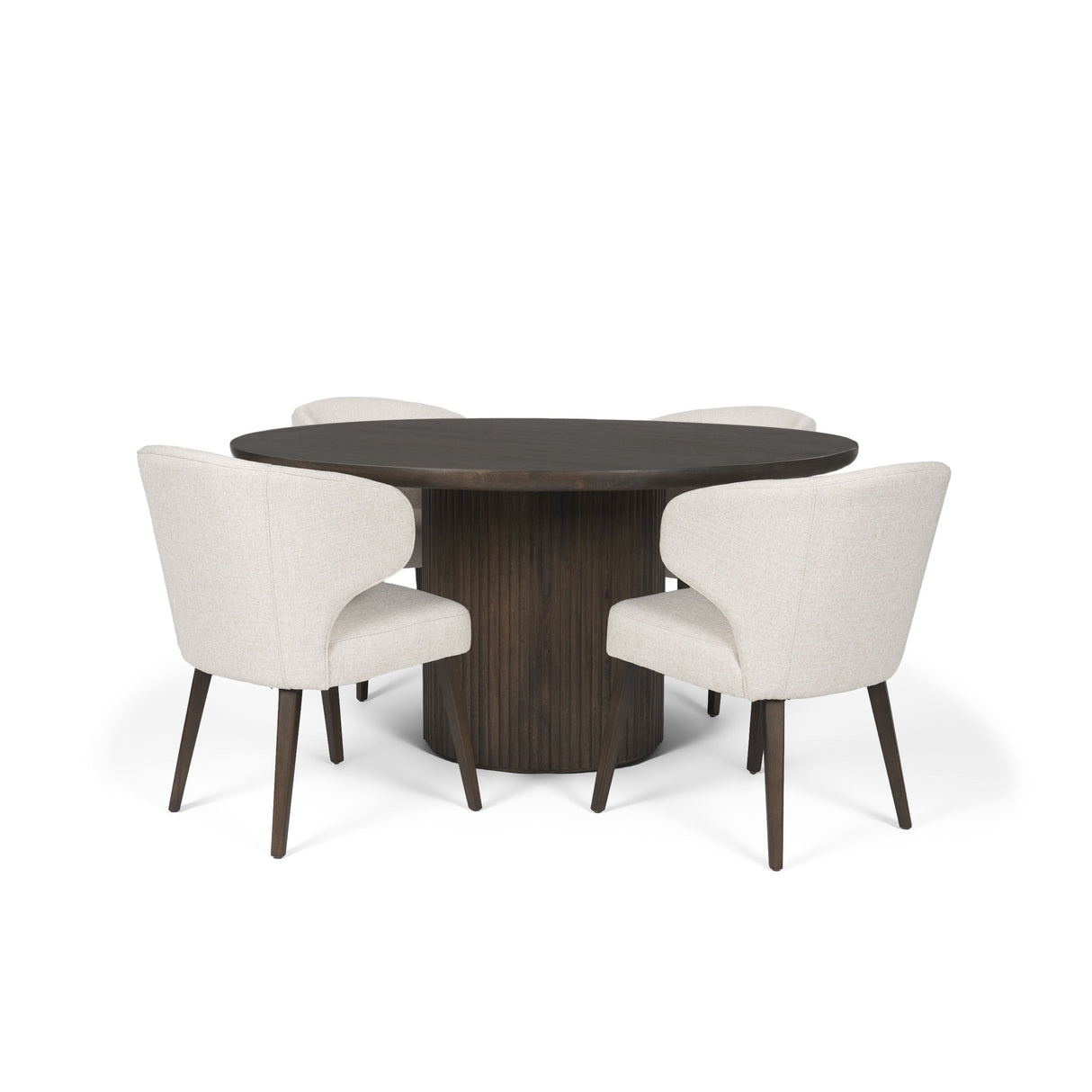 Terra Fluted Dining Table - 4 Niles Chairs by Mercana at Eve Furniture