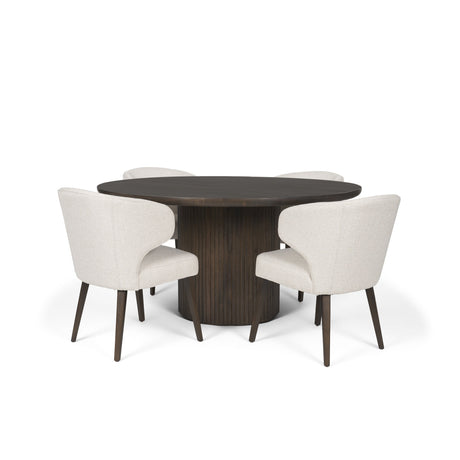 Terra Fluted Dining Table - 4 Niles Chairs by Mercana at Eve Furniture