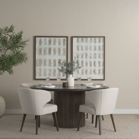 Terra Fluted Dining Table - 4 Niles Chairs by Mercana at Eve Furniture