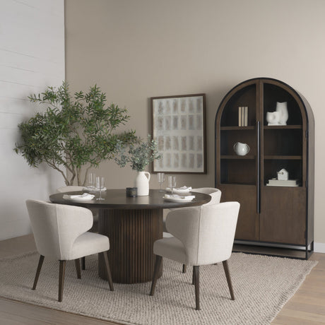 Terra Fluted Dining Table - 4 Niles Chairs - Sloan Cabinet by Mercana at Eve Furniture