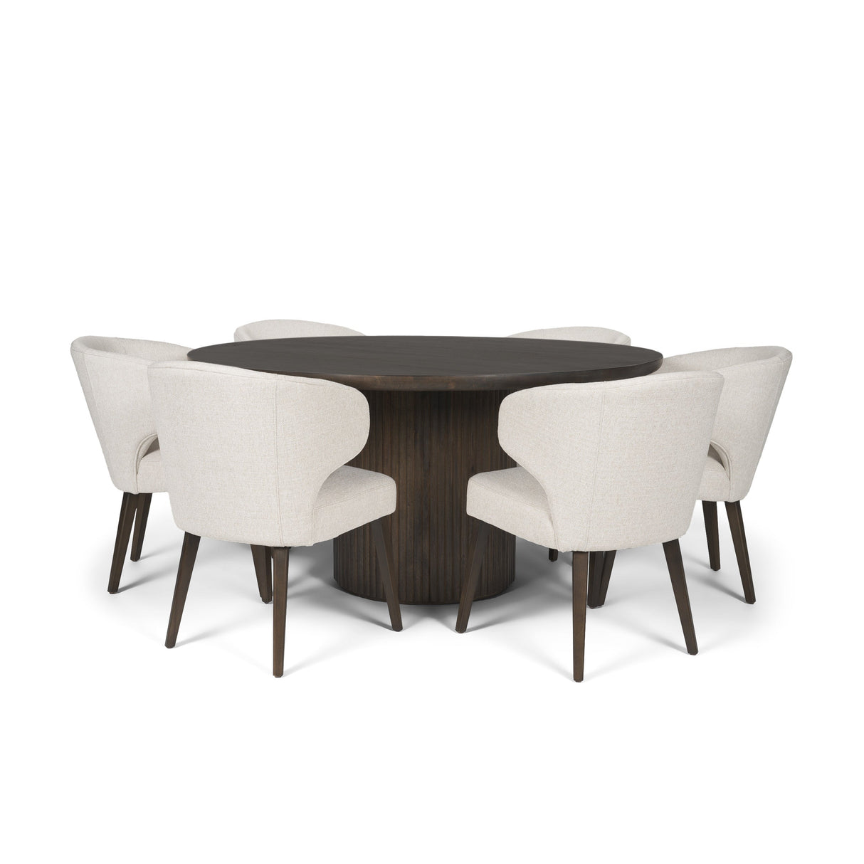 Terra Fluted Dining Table - 6 Niles Chairs by Mercana at Eve Furniture