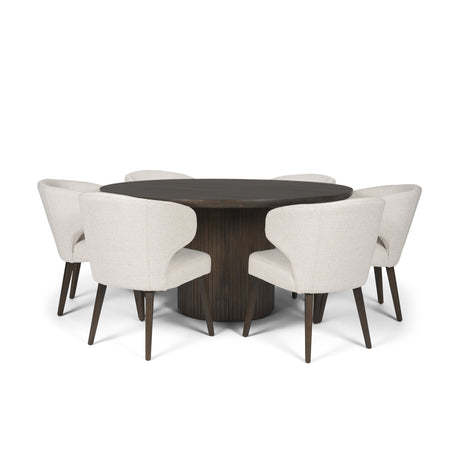Terra Fluted Dining Table - 6 Niles Chairs by Mercana at Eve Furniture