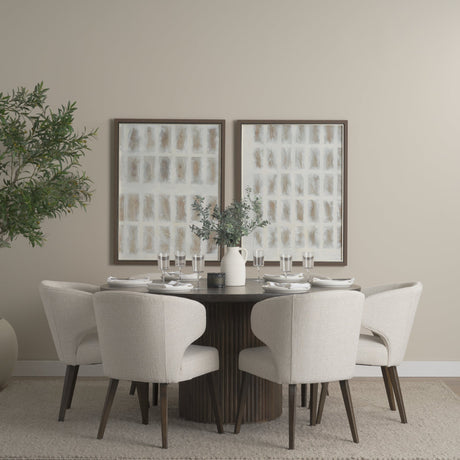 Terra Fluted Dining Table - 6 Niles Chairs by Mercana at Eve Furniture