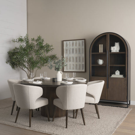 Terra Fluted Dining Table - 6 Niles Chairs - Sloan Cabinet by Mercana at Eve Furniture