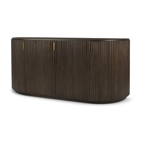 Terra Fluted Dining Table - 6 Niles Chairs - Terra Sideboard by Mercana at Eve Furniture