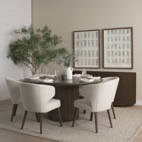 Terra Fluted Dining Table - 6 Niles Chairs - Terra Sideboard by Mercana at Eve Furniture