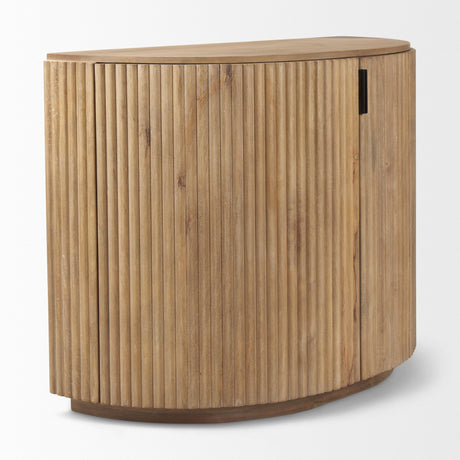 Terra Fluted Light Brown Wood 2-Door Accent Cabinet by Mercana at Eve Furniture