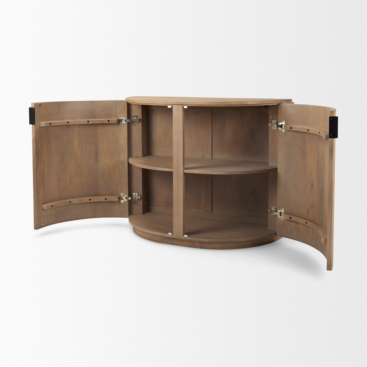 Terra Fluted Light Brown Wood 2-Door Accent Cabinet by Mercana at Eve Furniture