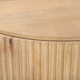 Terra Fluted Light Brown Wood 2-Door Accent Cabinet by Mercana at Eve Furniture
