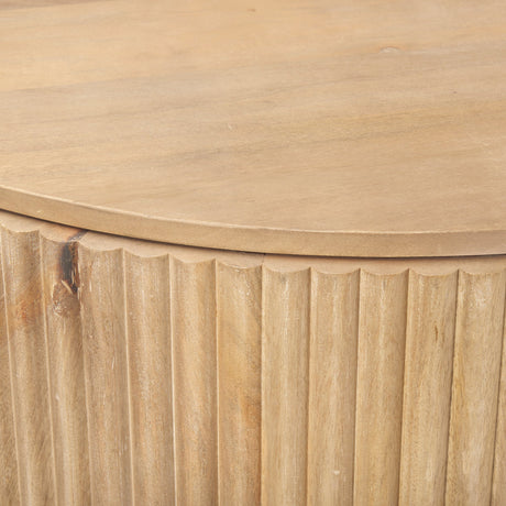 Terra Fluted Light Brown Wood 2-Door Accent Cabinet by Mercana at Eve Furniture