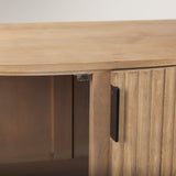 Terra Fluted Light Brown Wood 2-Door Accent Cabinet by Mercana at Eve Furniture