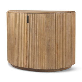 Terra Fluted Light Brown Wood 2-Door Accent Cabinet by Mercana at Eve Furniture