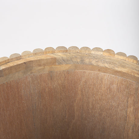 Terra Light Brown Wood Fluted Round Side Table by Mercana at Eve Furniture
