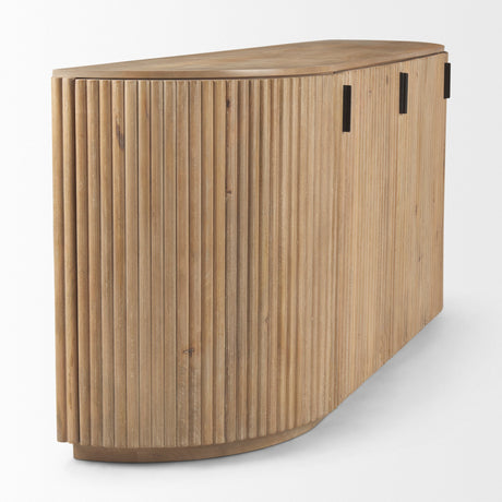 Terra Light Brown Wood Fluted Sideboard by Mercana at Eve Furniture