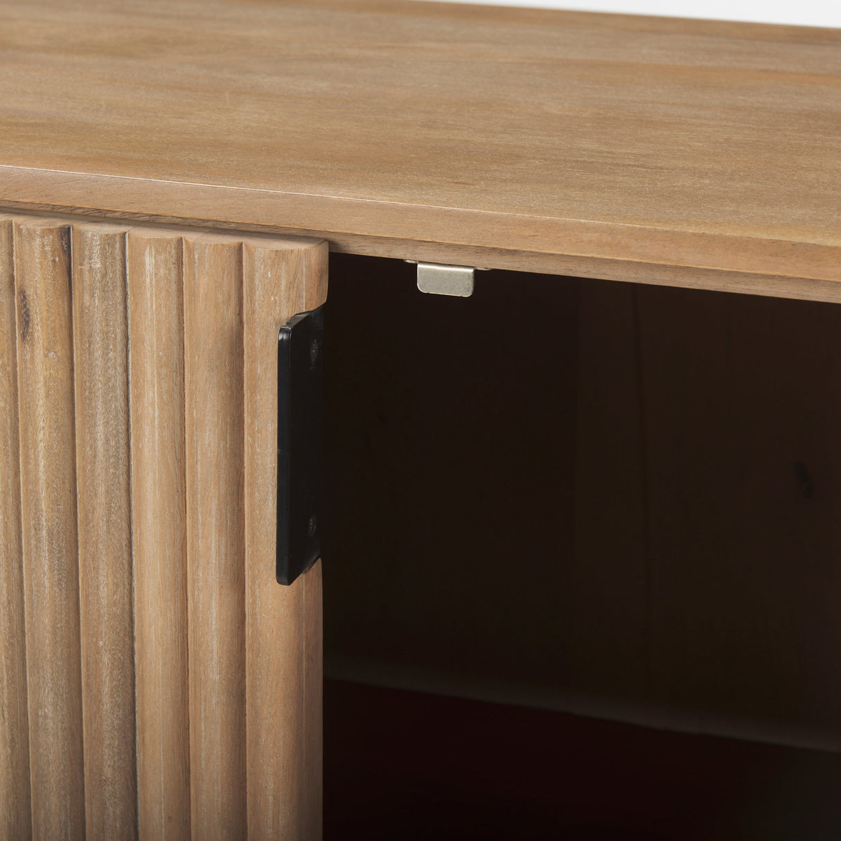 Terra Light Brown Wood Fluted Sideboard by Mercana at Eve Furniture