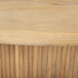 Terra Light Brown Wood Oval Fluted Coffee Table by Mercana at Eve Furniture
