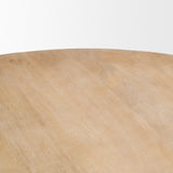 Terra Light Brown Wood Round Fluted Dining Table by Mercana at Eve Furniture