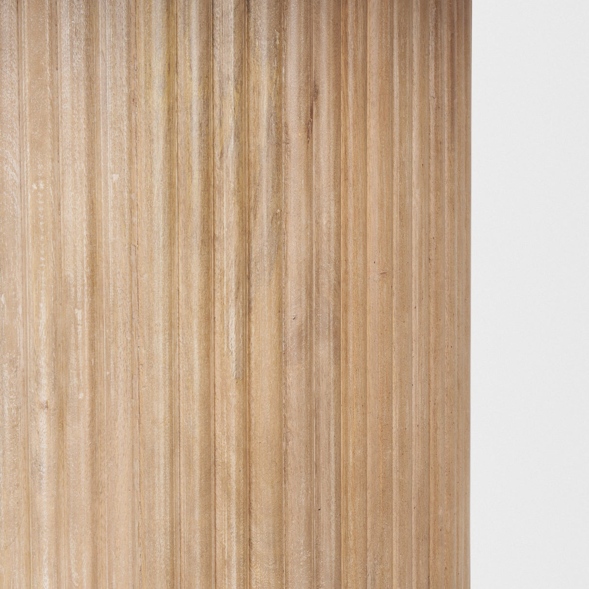 Terra Light Brown Wood Round Fluted Dining Table by Mercana at Eve Furniture