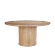 Terra Light Brown Wood Round Fluted Dining Table by Mercana at Eve Furniture