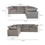 Terra Light Grey Condo Classic L Shaped Modular Sectional by Moe's Home at Eve Furniture