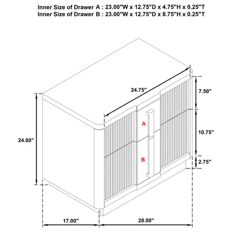 Terrace Ash Brown 2-Drawer Nightstand by Coaster at Eve Furniture