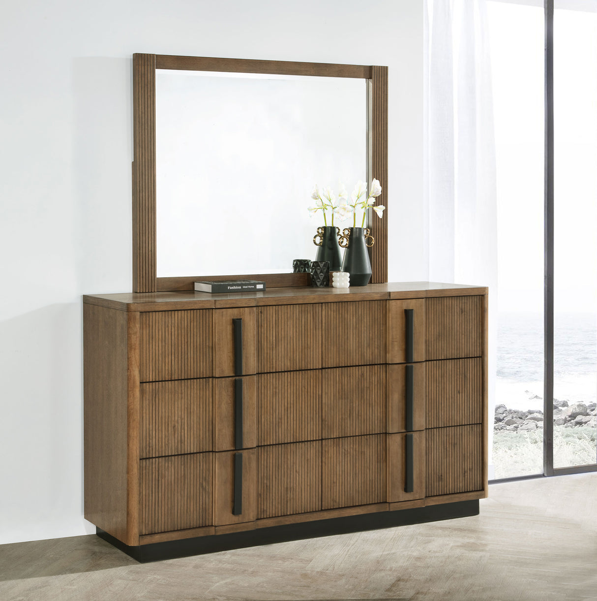 Terrace Ash Brown 6-drawer Dresser and Mirror by Coaster at Eve Furniture