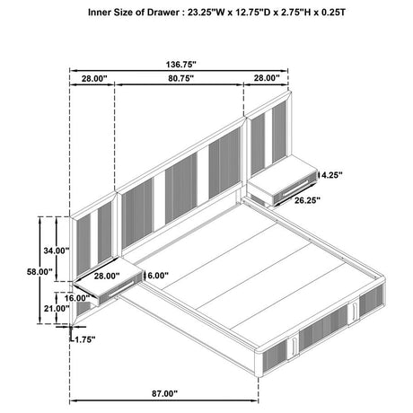 Terrace Ash Brown 6-Piece Eastern King Panel Bedroom Set by Coaster at Eve Furniture