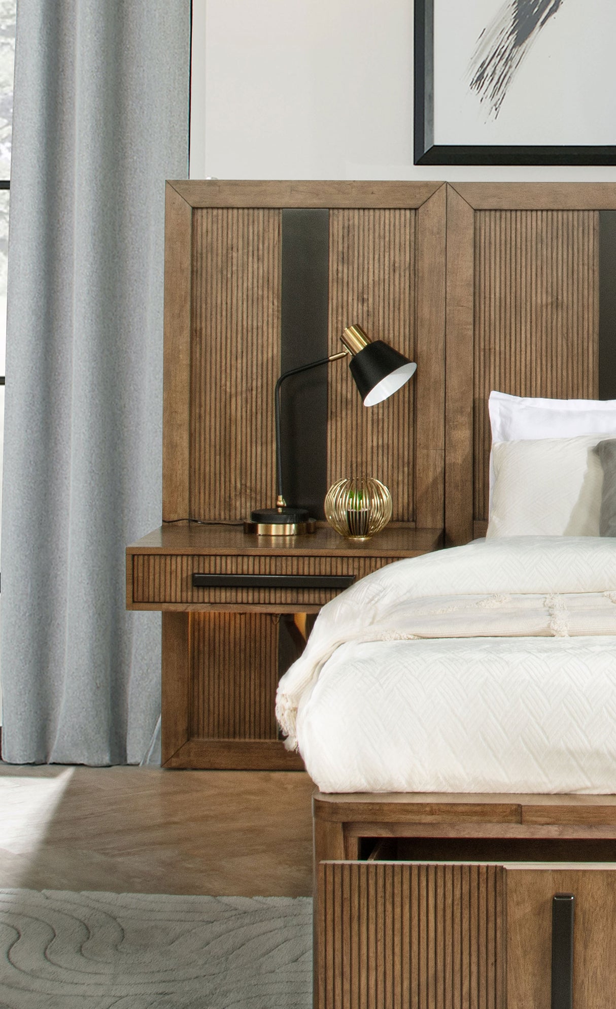 Terrace Ash Brown California King Wall Panel Storage Bed by Coaster at Eve Furniture