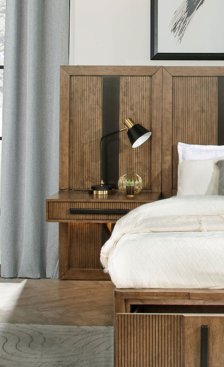 Terrace Ash Brown California King Wall Panel Storage Bed by Coaster at Eve Furniture