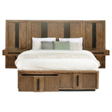 Terrace Ash Brown Wall Panel Queen Storage Bed by Coaster at Eve Furniture