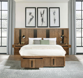 Terrace Ash Brown Wall Panel Queen Storage Bed by Coaster at Eve Furniture