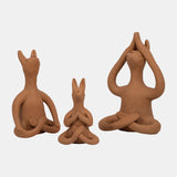 Terracotta, 10" Salutation Yoga Bunny, Natural