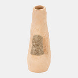 Terracotta 11"h, Single Handle W/twine Vase