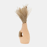 Terracotta 11"h, Single Handle W/twine Vase