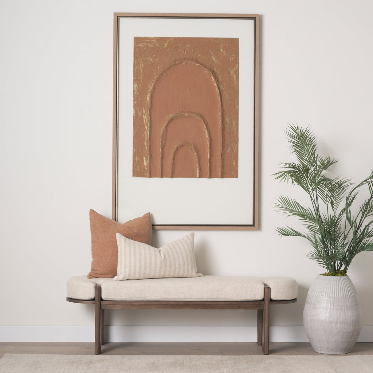 Terracotta Arches II by Studio M a handmade Original Framed 3D Textured Artwork under Glass by Mercana at Eve Furniture